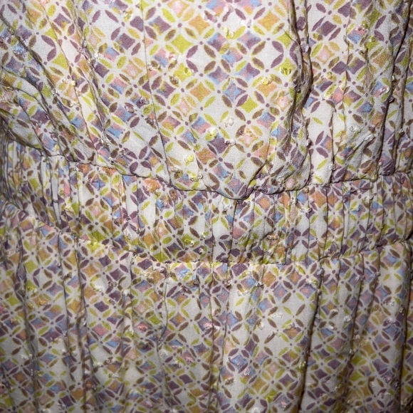 Fate Multicolored Womens Romper Shorts Geometric Size Medium 3/4 Sleeve - Picture 9 of 13